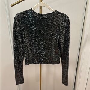 Topshop Black Sequin Women's Top